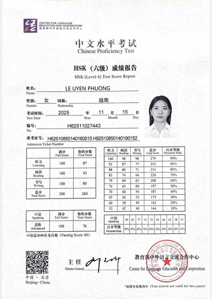 Chứng chỉ HSK 6