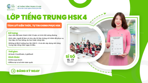 Khóa học tiếng Trung HSK 4 – Giai đoạn nâng cao